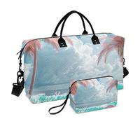Let's Take A Vacation To Peach Beach Sac de voyage Sac de voyage Sac fourre-tout avec sangle réglable pour salle de sport Multifonctionnel, Prenons des vacances à Peach Beach, 1 size