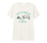 Let's Take It Slow Funny Snail T-Shirt Haut de Gamme