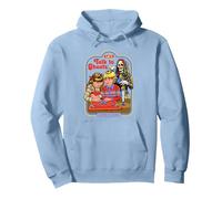 Let's Talk to Ghosts Demon Retro Vintage Funny Adult Humor Sweat à Capuche, Unisexe pour Adultes, Bleu poudré, S