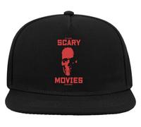 Let's Watch Scary Movies On Halloween Skull Art 5 Panel Snapback Flat Visor Baseball Hat Noir, Noir , Taille unique