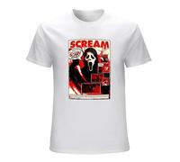 Lets Watch Scary Movies Scream Horror Halloween Tees Gothic Ghostface Killer Graphic T Shirts Men Clothing Camisetas White 3XL