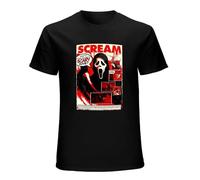Lets Watch Scary Movies Scream Horror Halloween Tees Gothic Ghostface Killer Graphic T Shirts Men Clothing Camisetas Black XXL