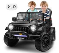 Letsgokid Voiture autoportée 2 places pour enfants, jouet électrique 24 V avec télécommande, moteur de 200 W, lumières LED, musique, 3 vitesses, ressort de suspension à 4 roues, démarrage en douceur