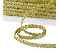 Letsinstyle 11 mètre de Galon Doré à Motif Floral Bordure Tressée en Tissu Mille Pattes de 0.27(5) cm Ruban de Dentelle Tissée Métallisée pour une Performance de Mariage et de Mariée