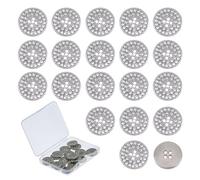Let'Sinstyle 20 bouton Rond Plat en Strass de 0.59cm Bouton en Cristal Platine à 4 trou Accessoire de Couture Argenté pour la Fabrication de Bijoux Tissu de Mariage Fournitures de Bricolage