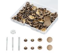 Letsinstyle 24 kit de Boutons Pression. Bouton Pression en Cuir avec 4 outil de Réglage Boutons en Métal pour Vêtements Vestes Jeans Bracelets Sacs