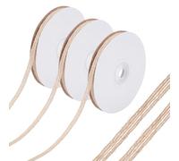 Letsinstyle 3 rouleaux de 10 mètres de ruban en toile de jute naturelle et des rouleaux de 0.24 pouces de rubans de jute et de lin beige Accessoires de couture