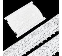 Letsinstyle Bordure en Dentelle de Coton au Crochet de 5 mètre et 3.54cm Couronne D'Europe Garnitures en Dentelle Florale Ruban de Venise Bordures Brodées pour la Couture et les Loisirs Créatifs