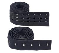 Letsinstyle Galon à Trois Rangs de Crochets et Œillets de 2 mètre Crochet en Acier Inoxydable Ruban Adhésif Noir Bordure en Cordelette pour la Confection de Corsets et de Soutiens Gorge