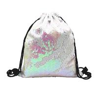 letsinstyle Sac à Dos à Cordon Pailleté de 17.7 x 14.1(5) cm Sac de Danse à Paillettes Sirène Sac à Bandoulière Brillant Accessoire de Voyage Léger pour la Salle de Sport les Courses la Natation