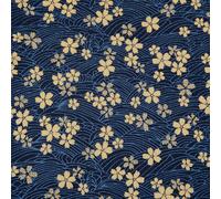 Letsinstyle Tissu en Coton Japonais Bleu 1 yard 59 pouces Ensembles de Tissus Prédécoupés Sakura Cotton Quilting Bundles Motifs Fleurs de Cerisier Imprimer des Pièces de (25) cents pour la Couture