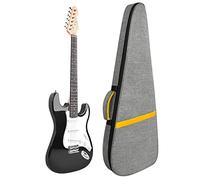 LETSROCK Housse de Transport pour Guitare électrique de 99,1 cm avec Rembourrage de 1,3 cm d'épaisseur avec poignée de Transport, Poche et Sangle de Cou, Gris, Triangle Gris et Jaune, 99 cm (39"),