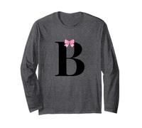 Letter B Coquette Monogram with Pink Bow Initial Name Manche Longue