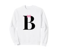 Letter B Coquette Monogram with Pink Bow Initial Name Sweatshirt