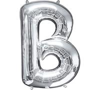 Letter B Supershape Silver Foil Balloon 34"/"86cm -