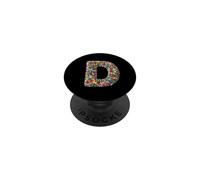 Letter D Candy Rainbow Sprinkles Monogram Men, Women, Kids PopSockets PopGrip Adhésif