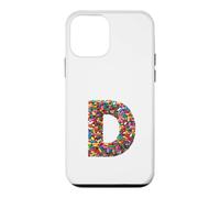 Letter D Candy Rainbow Sprinkles Monogram Style Coque pour iPhone 12 Mini