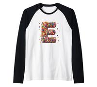 Letter E Candy Rainbow Sprinkles Monogram Men, Women, Kids Manche Raglan