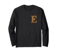 Letter E First Name Monogram Initial Leopard Print Manche Longue