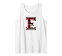 Letter E First Name Monogram Initial Tartan Print Débardeur