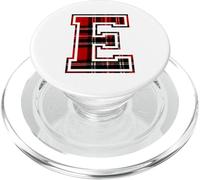 Letter E First Name Monogram Initial Tartan Print PopSockets PopGrip pour MagSafe