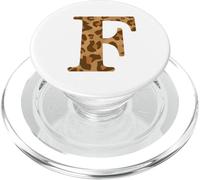 Letter F First Name Monogram Initial Leopard Print PopSockets PopGrip pour MagSafe