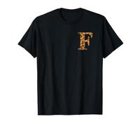Letter F First Name Monogram Initial Leopard Print T-Shirt