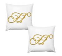 Letter HHousse De Coussin 18 "x18 Lot De 2 | en Tissu Épais Aspect Lin, Doux Et Décoratif pour Canapé Et Salon - Style Bohème Chic, Idéal pour Décoration Chambre, Beige Crème