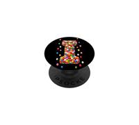 Letter I Candy Rainbow Sprinkles Monogram Men, Women, Kids PopSockets PopGrip Adhésif