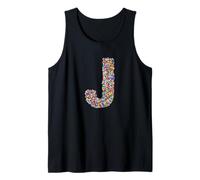 Letter J Candy Rainbow Sprinkles Monogram Style Débardeur