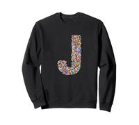 Letter J Candy Rainbow Sprinkles Monogram Style Sweatshirt