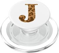 Letter J First Name Monogram Initial Leopard Print PopSockets PopGrip pour MagSafe