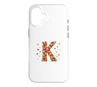 Letter K Candy Rainbow Sprinkles Monogram Men, Women, Kids Coque pour iPhone 16