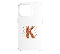 Letter K Candy Rainbow Sprinkles Monogram Men, Women, Kids Coque pour iPhone 16 Pro