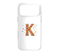 Letter K Candy Rainbow Sprinkles Monogram Men, Women, Kids Coque pour iPhone 17 Pro Max