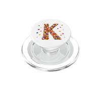 Letter K Candy Rainbow Sprinkles Monogram Men, Women, Kids PopSockets PopGrip pour MagSafe