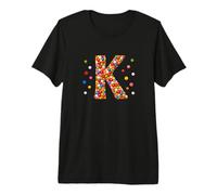 Letter K Candy Rainbow Sprinkles Monogram Men, Women, Kids T-Shirt Haut de Gamme