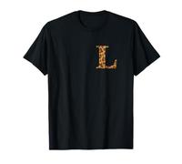Letter L First Name Monogram Initial Leopard Print T-Shirt