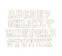 Letter Patches Embroidered Iron On White Alphabet A to Z DIY Sewing Decorative Repairing 26 Pcs for Clothing Hats Bags Cotton
