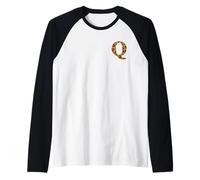 Letter Q First Name Monogram Initial Leopard Print Manche Raglan