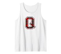 Letter Q First Name Monogram Initial Tartan Print Débardeur