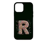 Letter R Candy Rainbow Sprinkles Monogram Style Coque pour iPhone 12 Mini