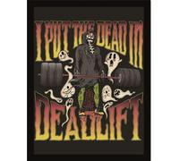 Letter Shoppe - Poster encadré "I Put The Dead In Deadlift" PM7994 (45 cm x 35 cm) (Noir/Jaune/Rouge)