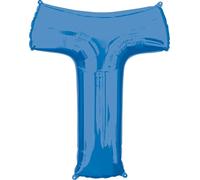 Letter T Supershape Blue Foil Balloons 86 cm
