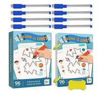 Letter Tracing Book - Dry Erase Brain Training Cards | Early Education Cards Fun Tracing Letters Numbers Set For Kids Preschool Learning Handwriting Practice