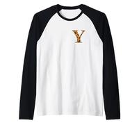Letter Y First Name Monogram Initial Leopard Print Manche Raglan