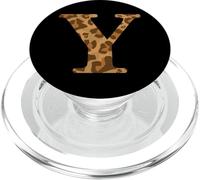 Letter Y First Name Monogram Initial Leopard Print PopSockets PopGrip pour MagSafe