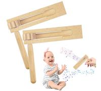 LETTERASHQP Lot de 2 cliquets à cliquet en bois - Instrument de musique à cliquet - Jouet pour les fêtes et événements sportifs