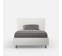 Letto con rete imbottito 120x200 similpelle bianco Adele