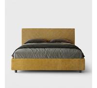 Letto con rete imbottito 160x190 tessuto Era 06 giallo Arla